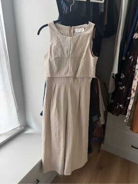 Pinstripe Sleeveless Jumpsuit